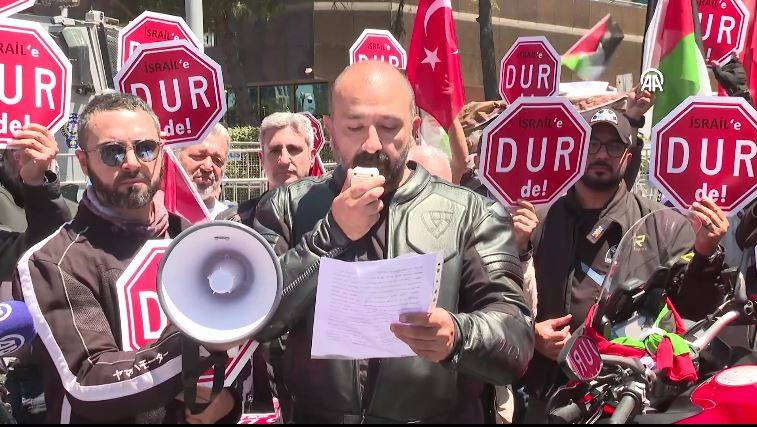 Motosikletlilerden İsrail Başkonsolosluğu önünde ‘soykırım’ protestosu - Resim: 21